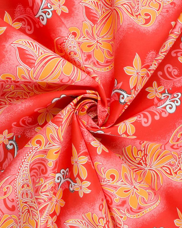 Polynesian fabric ANOE Red - Tissushop